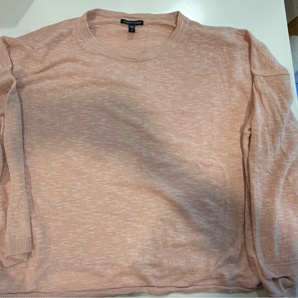 Eileen Fisher Pink/Peach Crew Neck Sweater
